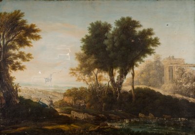The Lake of Nemi or Speculum Dianae with Dolbadarn Castle by Richard Wilson